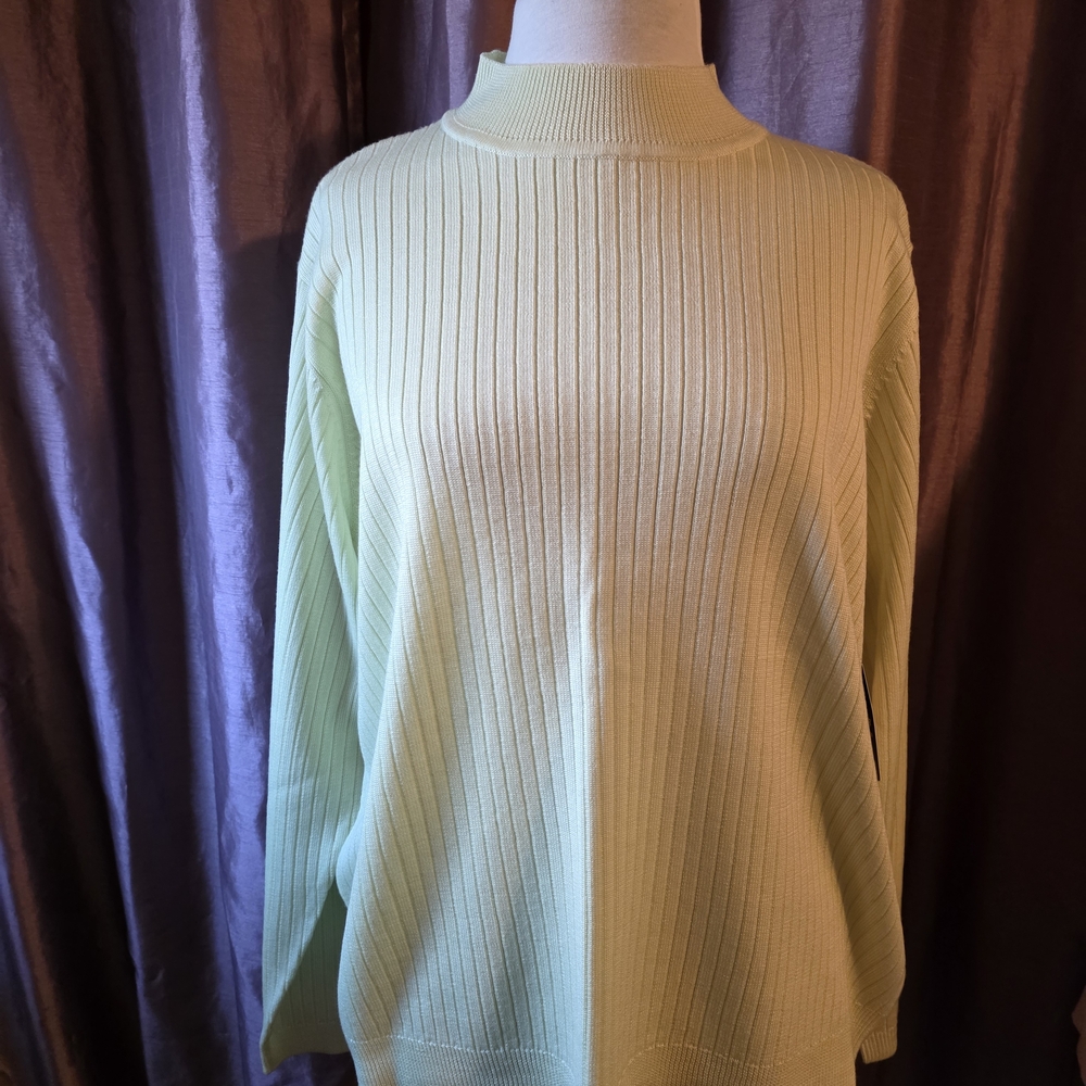 Sag Harbor Women's Novelty Sweater in Pale Green
